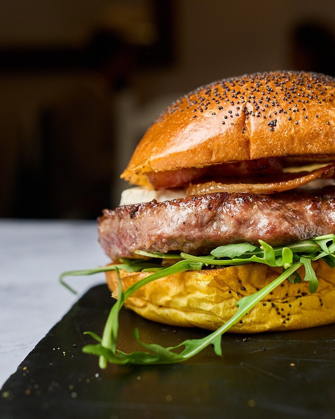 Burger de vaca retinta gaditana con mahotrufa